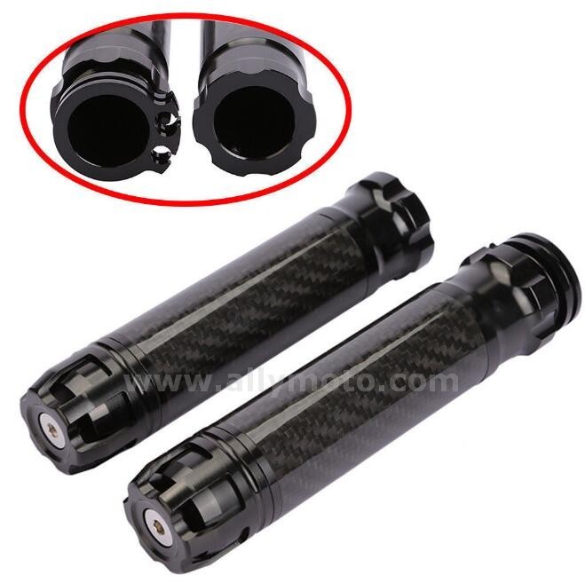 98 Universal 7-8 Inch Motorcycle Cnc Carbon Fiber Hand Grips Handle Bar